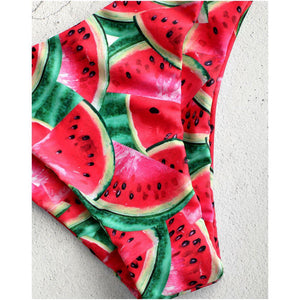 Watermelon Bandeau Two Piece Bikini Set