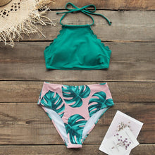 Load image into Gallery viewer, Tropical Print High - Waist Bikini Set