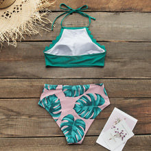 Load image into Gallery viewer, Tropical Print High - Waist Bikini Set