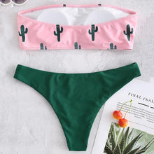 Load image into Gallery viewer, Cactus Bandeau Bikini Set