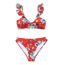 Load image into Gallery viewer, Floral Ruffled Bikini Set