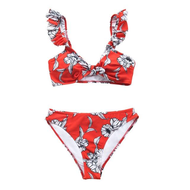 Floral Ruffled Bikini Set