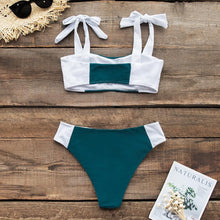 Load image into Gallery viewer, Colorblocked Bandeau Low-Rise Bikini Set