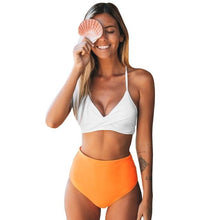 Load image into Gallery viewer, Orange High Waisted Bikini Set