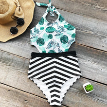 Load image into Gallery viewer, Green Leaf One-piece Swimsuit