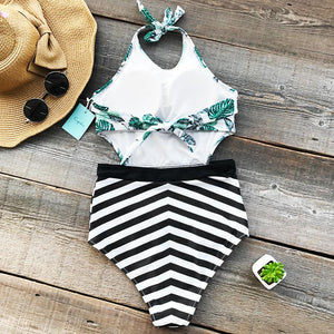 Green Leaf One-piece Swimsuit