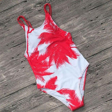 Load image into Gallery viewer, Tropical Plants Printed One Piece Swimsuit