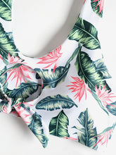 Load image into Gallery viewer, Tropical Vibes Knot Front Two Piece Bikini Set