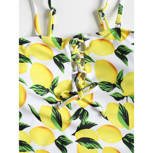 Lemon Print One Piece Swimsuit