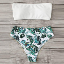 Load image into Gallery viewer, Tropical Print Bandeau Two Piece Bikini Set