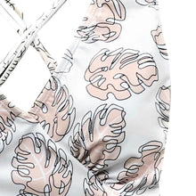 Load image into Gallery viewer, White And Apricot Leaves Print One-piece Swimsuit