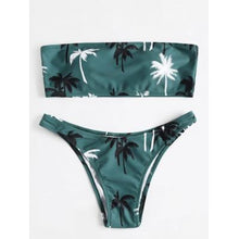 Load image into Gallery viewer, Palm Trees Bandeau Two Piece Bikini Set