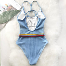 Load image into Gallery viewer, Charming Blue Cut - Out One Piece Swimsuit