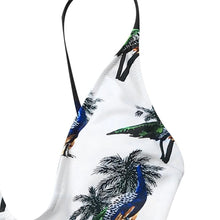 Load image into Gallery viewer, Piecock Print White One Piece Swimsuit