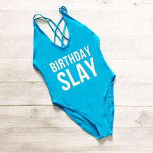 Load image into Gallery viewer, BIRTHDAY SLAY Swimsuit