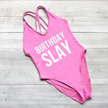 Load image into Gallery viewer, BIRTHDAY SLAY Swimsuit