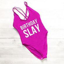 Load image into Gallery viewer, BIRTHDAY SLAY Swimsuit