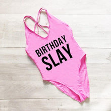 Load image into Gallery viewer, BIRTHDAY SLAY Swimsuit