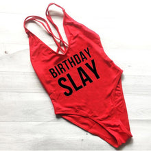 Load image into Gallery viewer, BIRTHDAY SLAY Swimsuit