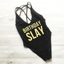 Load image into Gallery viewer, BIRTHDAY SLAY Swimsuit