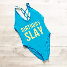 Load image into Gallery viewer, BIRTHDAY SLAY Swimsuit