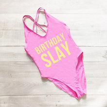 Load image into Gallery viewer, BIRTHDAY SLAY Swimsuit