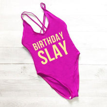 Load image into Gallery viewer, BIRTHDAY SLAY Swimsuit