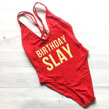 Load image into Gallery viewer, BIRTHDAY SLAY Swimsuit