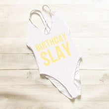 Load image into Gallery viewer, BIRTHDAY SLAY Swimsuit