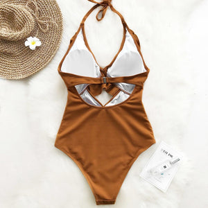 Ruffle Cut Out One Piece Swimsuit