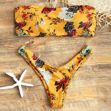 Load image into Gallery viewer, Floral Bandeau Two Piece Bikini Set