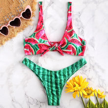 Load image into Gallery viewer, Watermelon Knot Front Two Piece Bikini Set