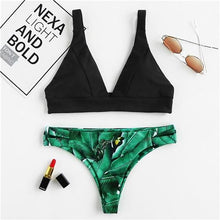 Load image into Gallery viewer, Tropical Vibes Two Piece Bikini Set