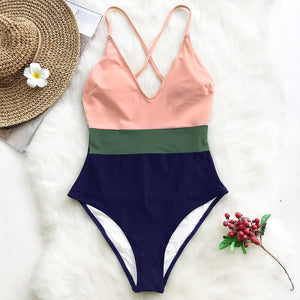 Backless V-neck Swimsuit