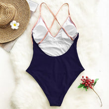 Load image into Gallery viewer, Backless V-neck Swimsuit