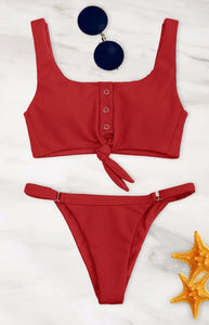 Knot Front Bikini Set