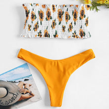 Load image into Gallery viewer, Sunflower Bandeau Two Piece Bikini Set