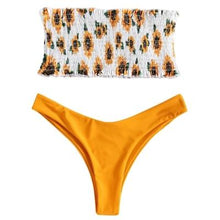 Load image into Gallery viewer, Sunflower Bandeau Two Piece Bikini Set