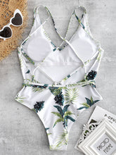 Load image into Gallery viewer, Charming Pineapple and Leaf Print One Piece Swimsuit