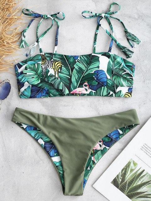 Palm Leaf Two Piece Bikini Set