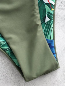 Palm Leaf Two Piece Bikini Set