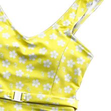 Load image into Gallery viewer, Lemon Yellow Floral One-piece Swimsuit