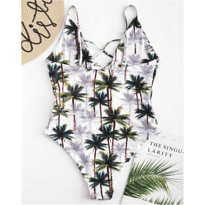 Coconut Trees One Piece Swimsuit