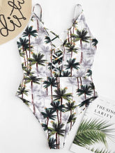 Load image into Gallery viewer, Coconut Trees One Piece Swimsuit