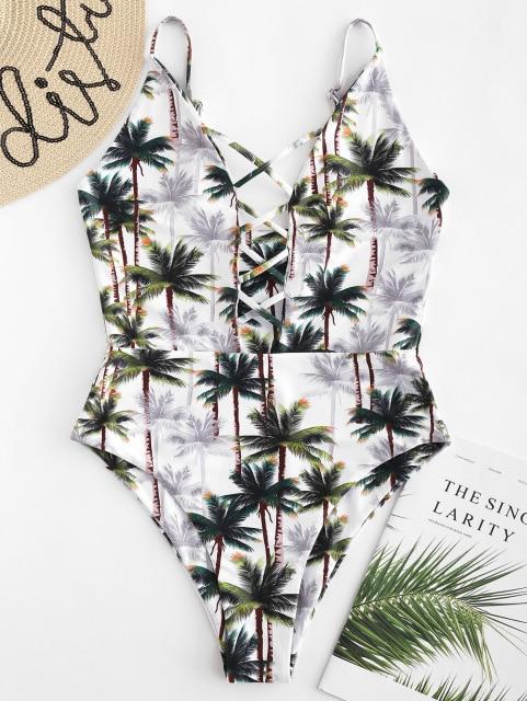 Coconut Trees One Piece Swimsuit