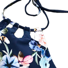 Load image into Gallery viewer, Navy Floral Print Two Piece Bikini