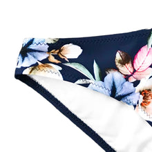 Load image into Gallery viewer, Navy Floral Print Two Piece Bikini