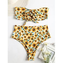 Load image into Gallery viewer, Sunflower High Waist Knot Front Two Piece Bikini Set