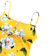 Load image into Gallery viewer, Yellow Floral Print One Piece Swimwear