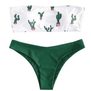 Cactus Bandeau Bikini Set